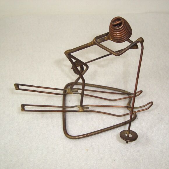 Vintage Rock Creek Metal Craft Art Sculpture Slalom Skier Hansen Idaho - Picture 3 of 6